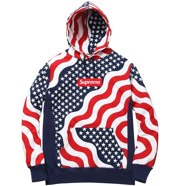 サイズS Supreme flag Box Logo Pullover 星条旗