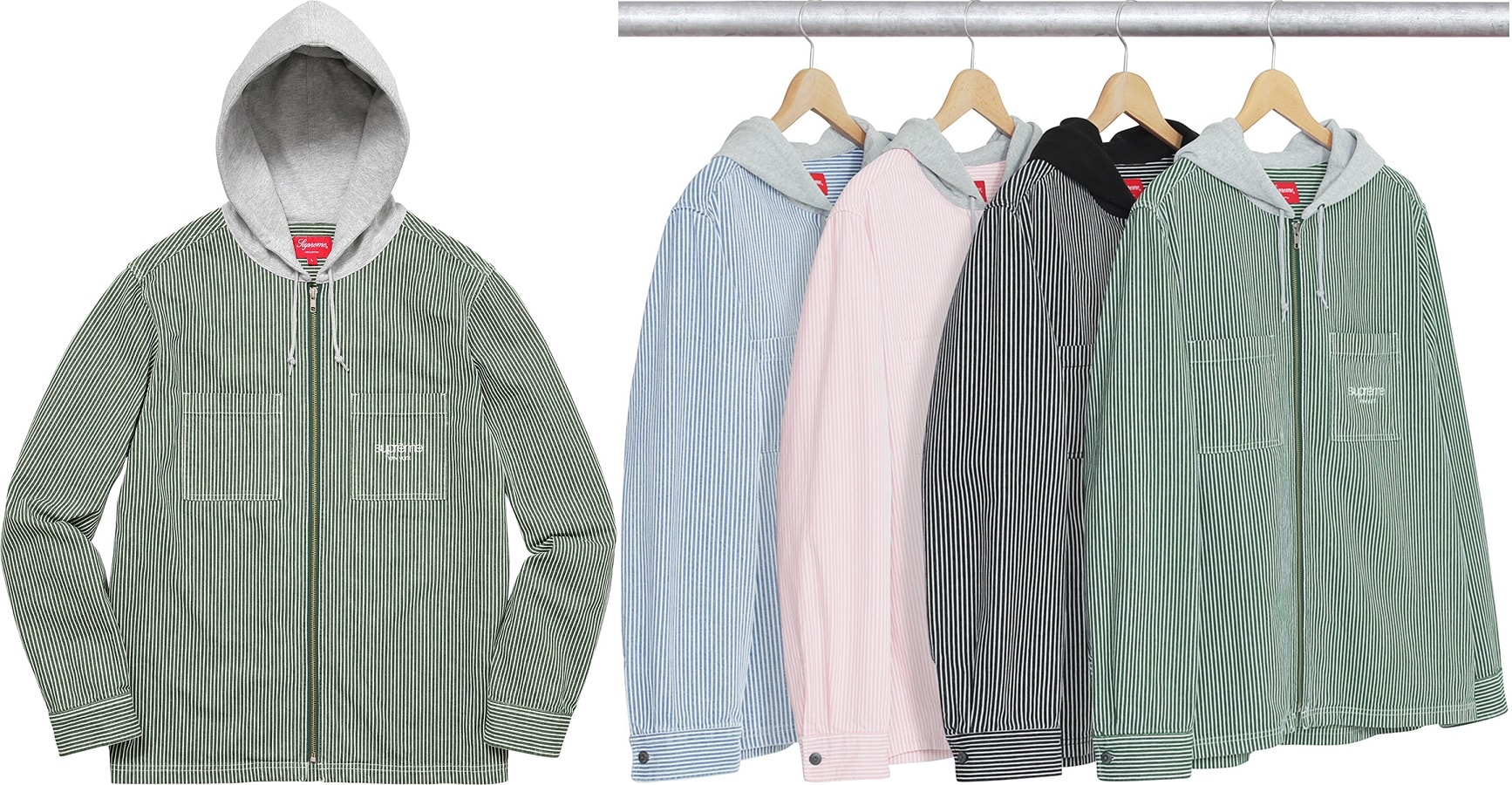 supreme hooded denim jacket