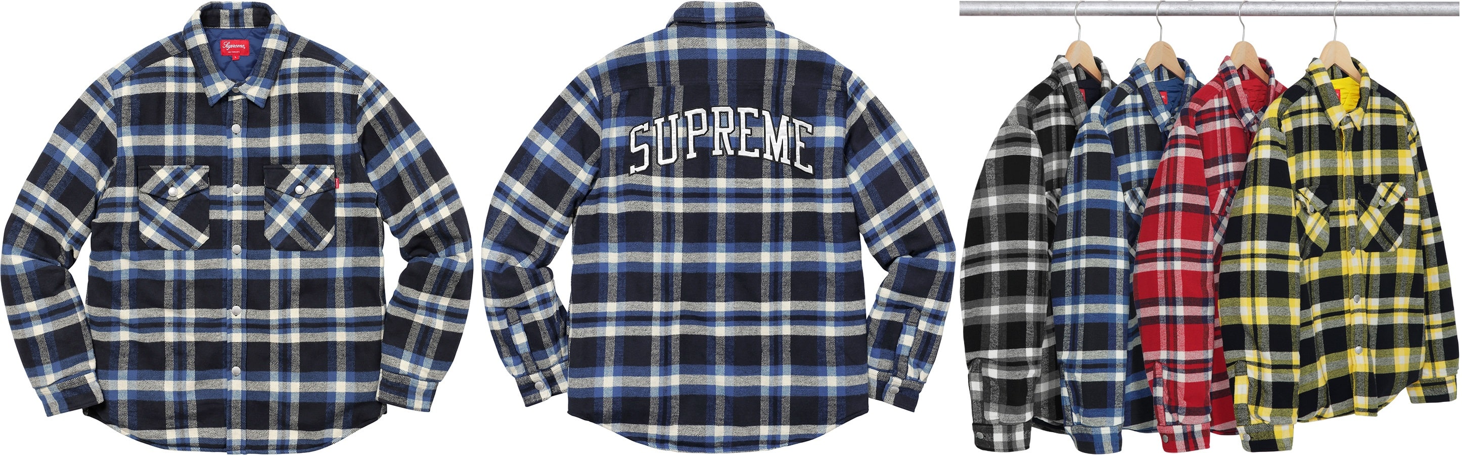 Supreme Quilted Arc Logo Flannel Shirt | ovvio.com