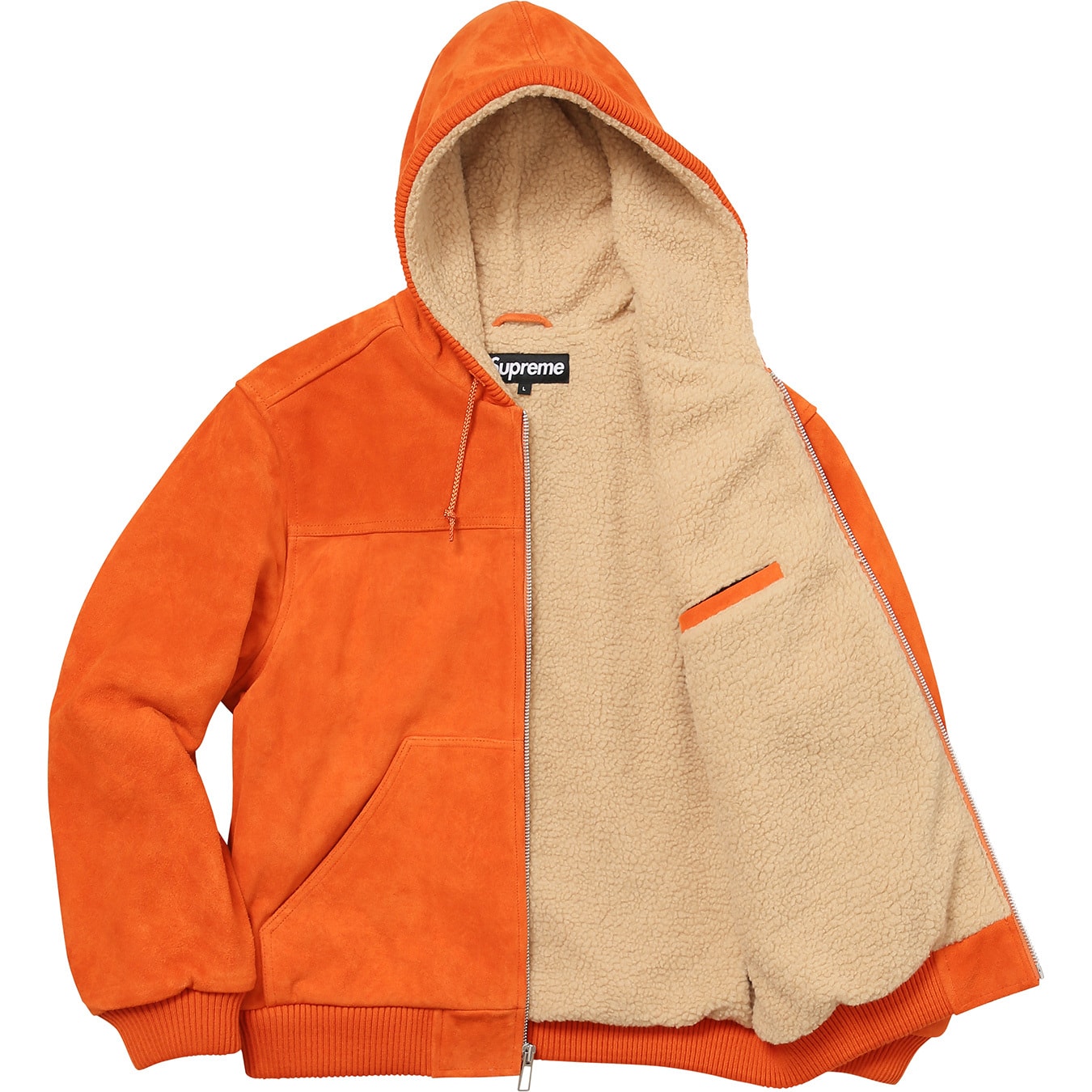 supreme hooded suede work jacket