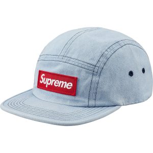 SUPREME Washed Chino Twill Camp Cap Black Dark Lilac box logo tnf F//W 18