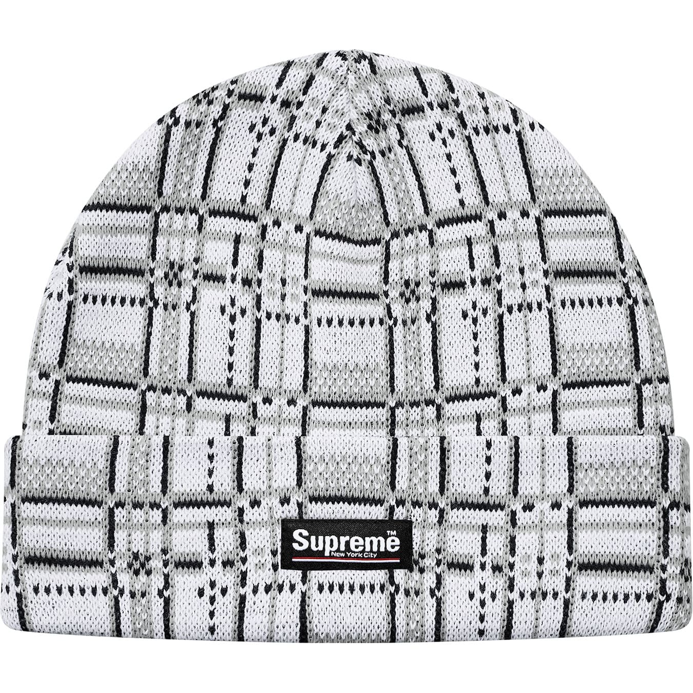 supreme plaid beanie