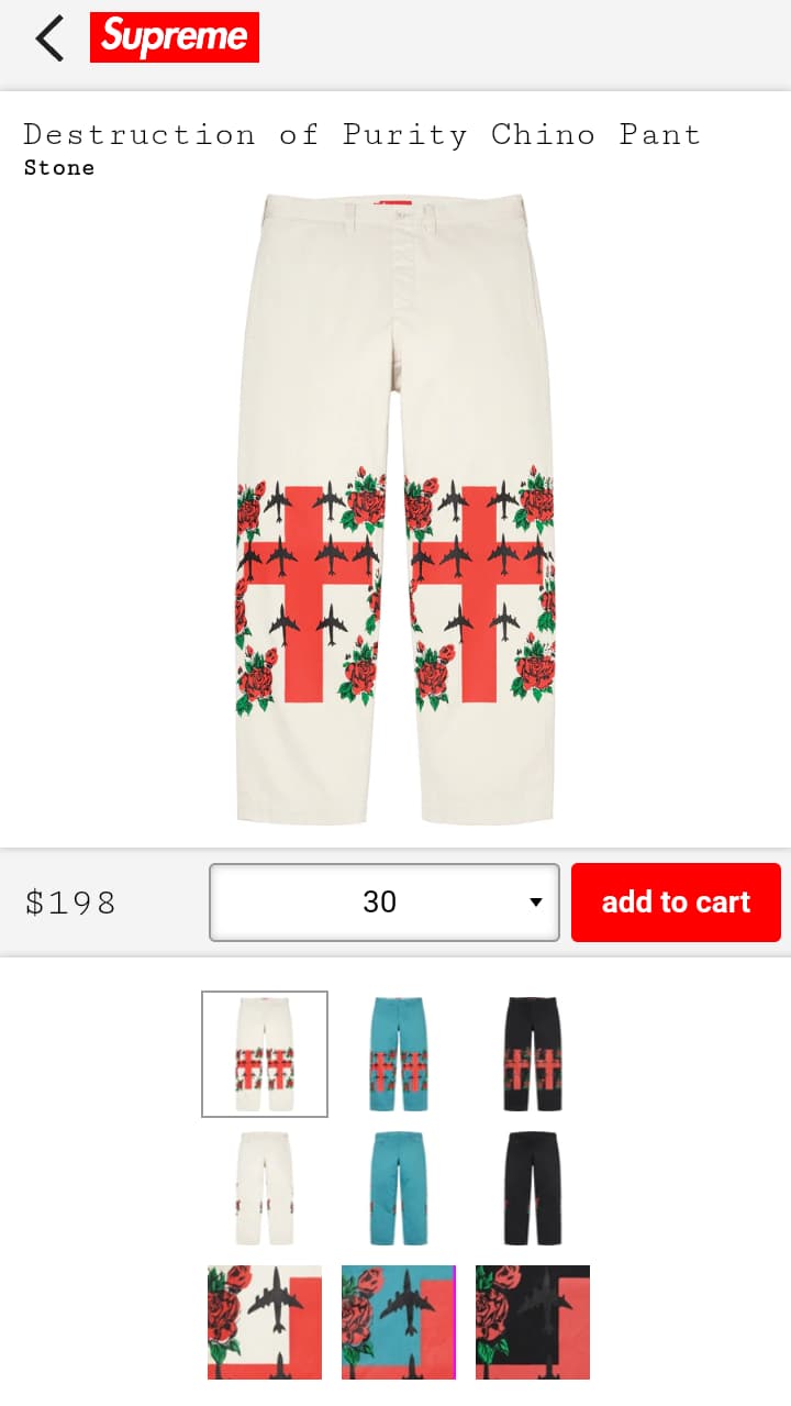 大注目 supreme Destruction of Purity Chino Pant billard-akademie