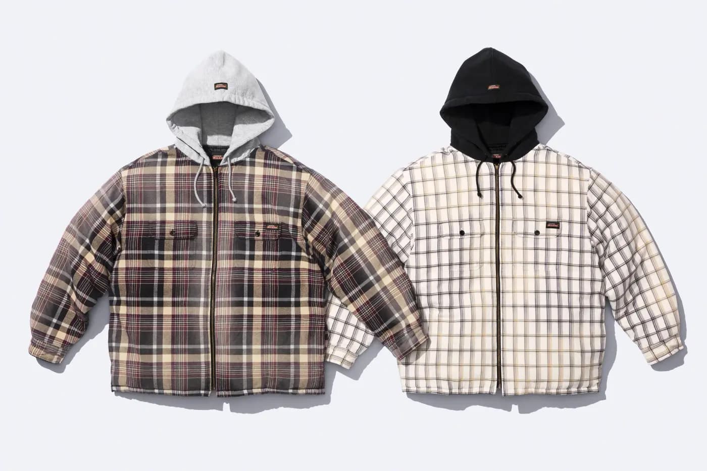 Dickies Plaid Hooded Zip Up Shirt